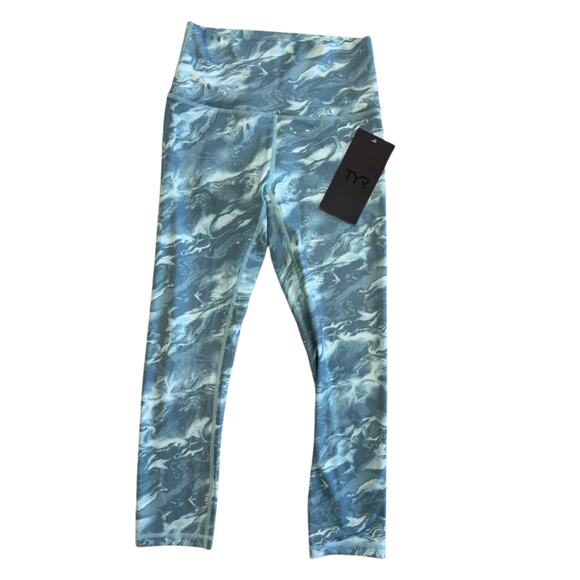 TYR Aques High Rise 3/4 Leggings Dusty Turquoise Size Small 4/6 NWT - Picture 1 of 4